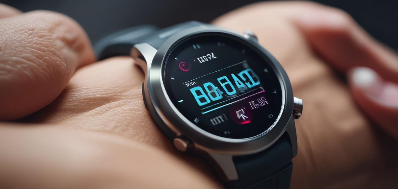 Fitness watch showing heart rate